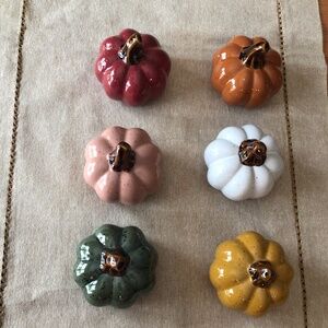 COPY - Ceramic Pumpkins Fall Halloween Holiday Decor NEW set of 6